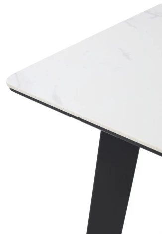 Стол ТИК ТАК 90 цвет Белый мрамор MATTE, керамика / Черный каркас M-City 64650