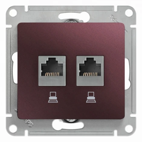 Розетка встраиваемая двойная Ethernet RJ-45 (баклажановый) Systeme Electric GSL001185KK