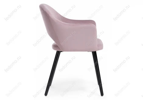 Стул Woodville на металлокаркасе Апри микровелюр розовый / черный глянец 464179
