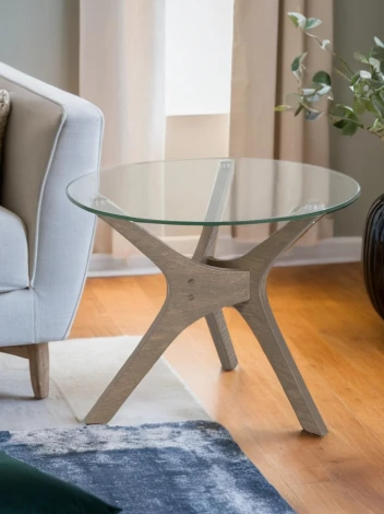Стол журнальный Рилле 446 шимо/стекло прозрачное Mebelik 009470
