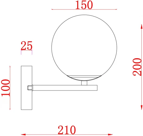Бра Marble FR5230WL-01BS Freya (шар)