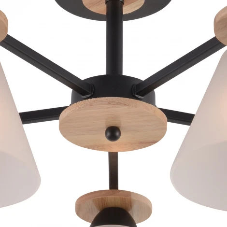 Потолочная люстра на штанге Reluce 01625-0.3-05 BK+WOOD (220V)
