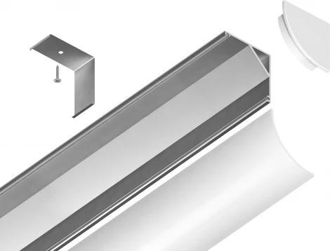 Алюминиевый профиль угловой круглый для светодиодной ленты до 9,78мм Ambrella Illumination GP2100AL