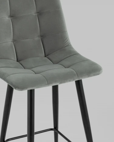 Стул полубарный Stool Group Джанго велюр серый высота сиденья 60 см УТ000035292