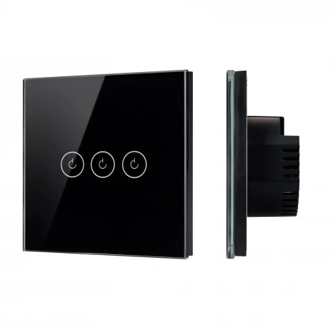 Выключатель сенсорный SWT-OMALI-S03-ZB-BK (250V, 10A, Zigbee) (Arlight, Стекло) 050046