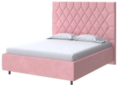 PROxSON Кровать Rhomby без основания (Ткань: Велюр Casa Жемчужно-розовый) 200x190