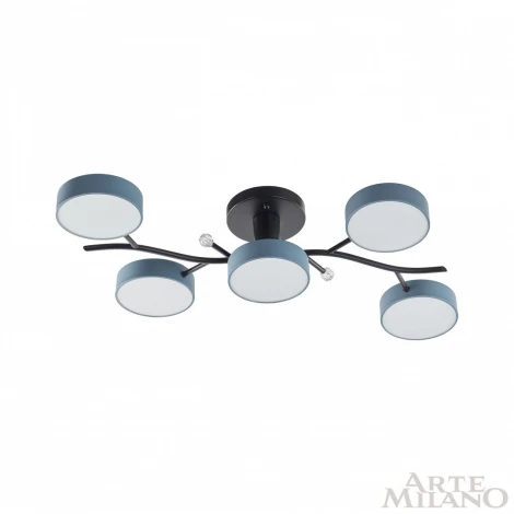 Потолочная люстра на штанге Arte Milano Ferrara 256606/5 Bk/Gr (LED, 220V, круглые)