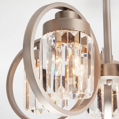 Потолочная люстра Eurosvet Loraine 10095/5 сатин-никель/прозрачный хрусталь Strotskis