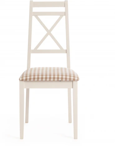 Стул Picasso (PC-SC) дерево гевея, 45х53х97см, ivory white (слоновая кость 2-5), ткань: клетка мелкая (S505-18) Tetchair 12349