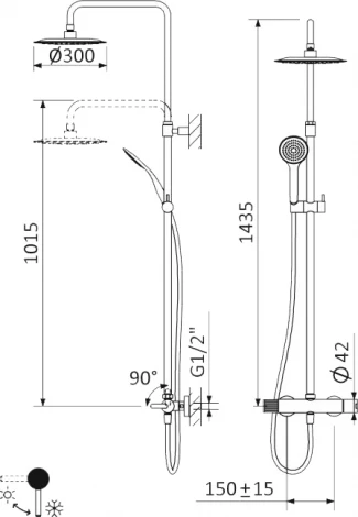Душевая стойка Cezares Leaf CDA-30-01