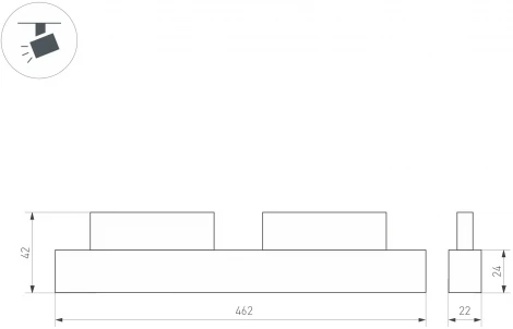 Трековый светильник магнитный Zigbee Downlight MAG-ORIENT-DOTS-L465-16W Day4000-MIX (BK, 24 deg, 48V, TUYA) (Arlight, IP20 Металл) 047138 (LED, управление смартфоном, умный дом - Tuya Smart)