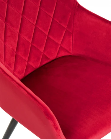 Стул обеденный ROBERT (черные матовые ножки, велюр V108-37 Бордовый)