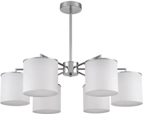 Потолочная люстра на штанге Lumion Suntori 6591/6 хром/белый, металл/текстиль E14 6*40W 220V (круглые)