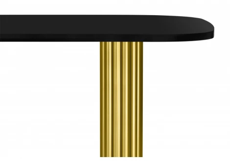 Кухонный стол Notta Бавария B 160 х 90 черная пленка шагрень / золото