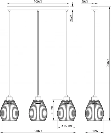 Подвесной светильник Moderli Diego V2791-3P
