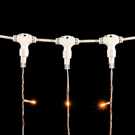 Гирлянда Занавес 2 x 3 м Желтый 220В, 600 LED, Провод Прозрачный ПВХ, IP54