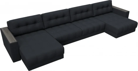 Диван П-образный с декором Лига-049 НПБ Лонг Лига Диванов (Замша) арт.128578