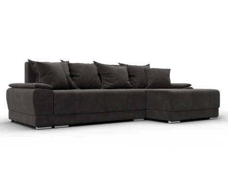 Диван угловой Лига-119 угол правый (ДСП,Брус,Фанера,ЛДС,Велюр/Темно-коричневый) Лига Диванов 137096