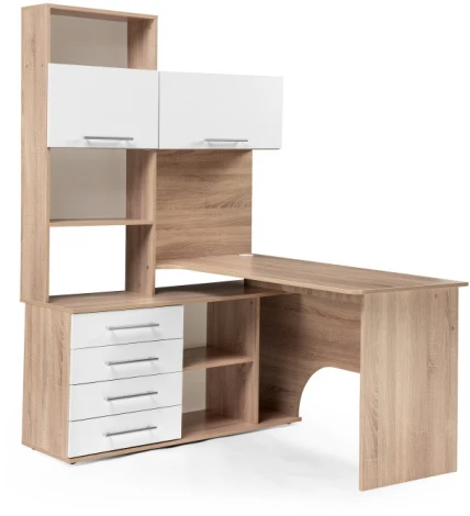 Компьютерный стол Woodville КСТ-14Л левый дуб сонома / белый 285121