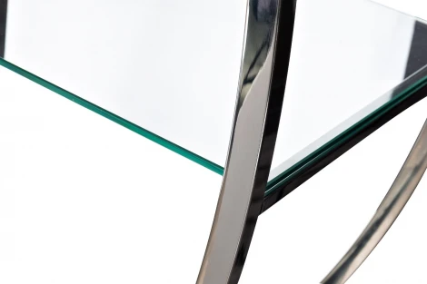 Стеллаж "Полусфера" прозрачное стекло/хром 71*48*202см Garda Decor арт.KFG087