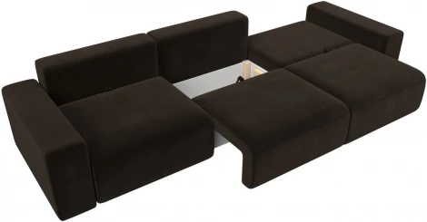 Диван прямой Лига-036 НПБ Классик Лонг (Коричневый/Микровельвет) Лига Диванов арт.121315