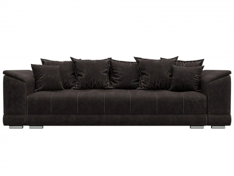 Диван прямой НордСтар НПБ (ДСП,ЛДСП,Брус/Пластик,Металл/Велюр/Коричневый) Лига Диванов 133195