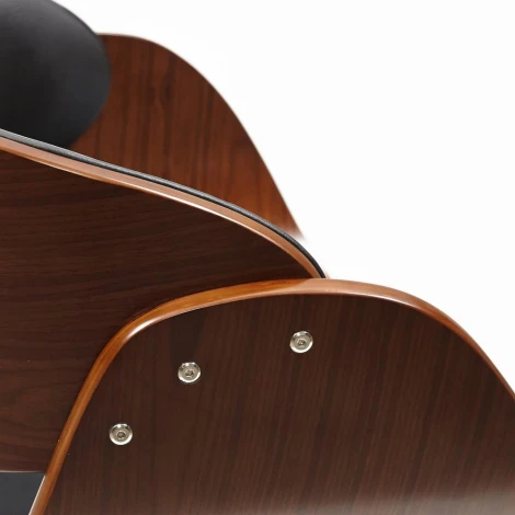 Барный стул LANDO (mod.4036) черный/орех/хром (металл/дерево/экокожа)