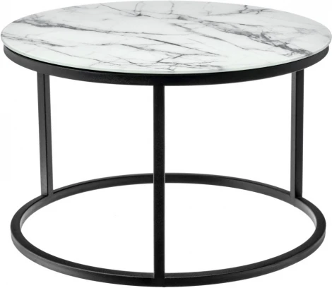Набор кофейных столиков Bradex Home Tango белый мрамор с черными ножками (RF 0601)