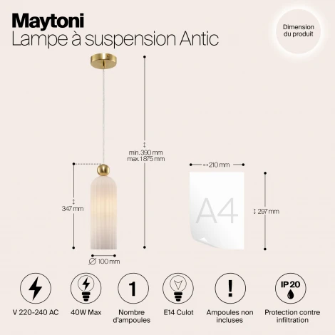 Подвесной светильник Maytoni Antic MOD302PL-01W (220V, на проводе, круглые)