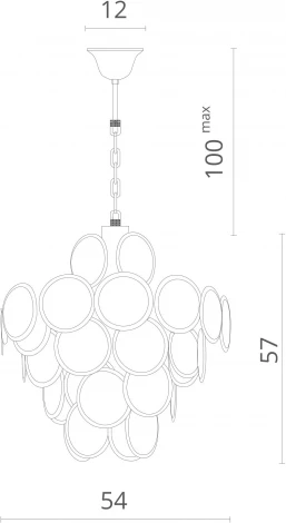 Подвесная люстра каскадная Divinare Chloe 7566/01 SP-8 (220V, хрусталь, на цепи)