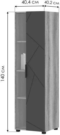 Шкаф Woodville Диамо (ЛДСП,МДФ,Стекло) 546005