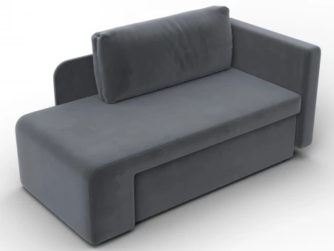 Кушетка Лига-097 (ДВП,ДСП,ЛДСП,Брус/Пластик/Велюр/Серый) Лига Диванов 134766