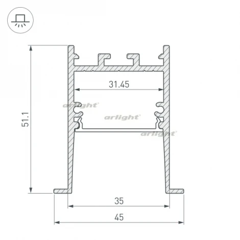 Профиль SL-COMFORT-4551-F-2000 ANOD BLACK (Алюминий) 031766 Arlight SL-COMFORT