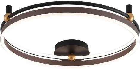Потолочный светильник круглый Crystal Lux FERNANDO PL72W LED COFFEE/BLACK (220V, пульт управления, кольцо)