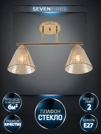 Потолочная люстра на штанге Seven Fires Fabius SF3391/2C-FGD-CL