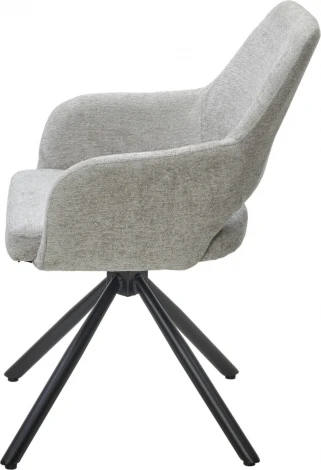 Стул M-City NURI 180 град. поворот. 3018-03 светло-серый, шенилл/ черный каркас