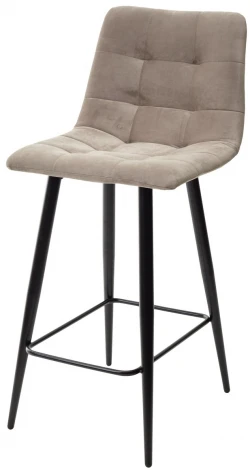 Полубарный стул CHILLI-QB латте #25, велюр / черный каркас (H=66cm)