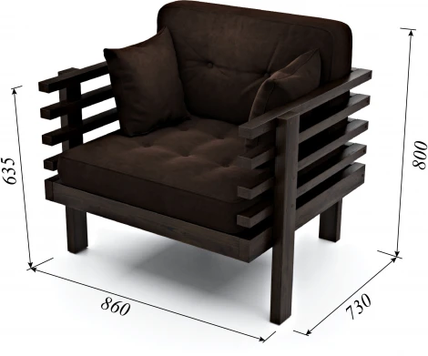 Кресло Arsko Стоун венге шоколадный велюр