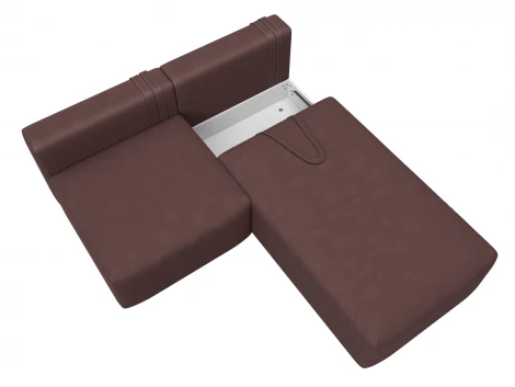 Диван угловой модульный Лига-060 НПБ угол универсальный (ЛДСП,Брус,Фанера/Пластик/Замша/Бордовый) Лига Диванов 129503