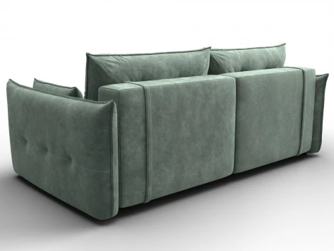 Диван прямой Лига-100 НПБ (ДСП,Фанера/Пластик/Велюр/Зеленый) Лига Диванов 133644