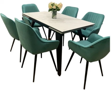 Стол обеденный Сальери Hesby Керамика,МДФ/Белый мрамор арт.HSBM_Saljeri_1