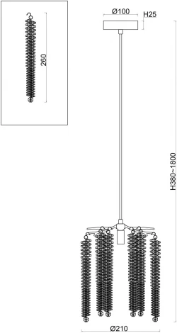 Подвесной светильник Freya Mineral FR1010PL-01G (220V, хрусталь, на проводе, листья, ветки)