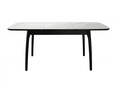 Стол DikLine MK15 Керамика Белый мрамор/подстолье черное/опоры черные арт.00-00079581