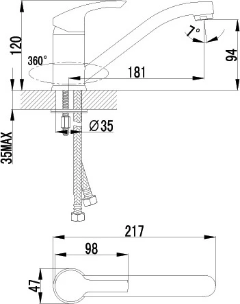 Смеситель Lemark plus Strike LM1104C для кухонной мойки