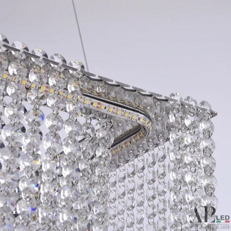 Подвесная люстра светодиодная APL LED Sicilia SH05.74.C.Ni.4000 (220V, хрусталь, на тросе)