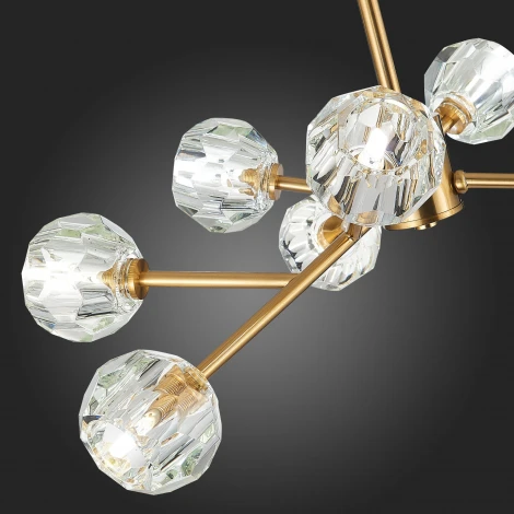 Подвесная люстра на штанге ST Luce Romano SL1166.303.09 (220V, хрусталь, на цепи, шарики, молекулы)