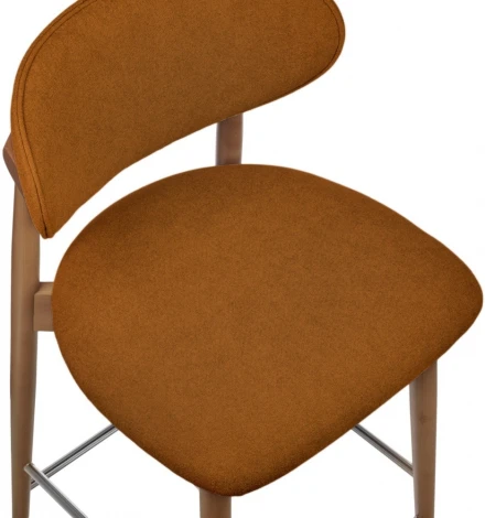 Стул полубарный Lucas 3 терракотовый букле с ножками цвета орех Bradexhome арт.RF 0802