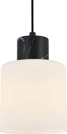 Подвесной светильник Escada Lord 2133/1S 1x60Вт E27, металл/стекло, чёрный мрамор/белый (220V, на проводе)