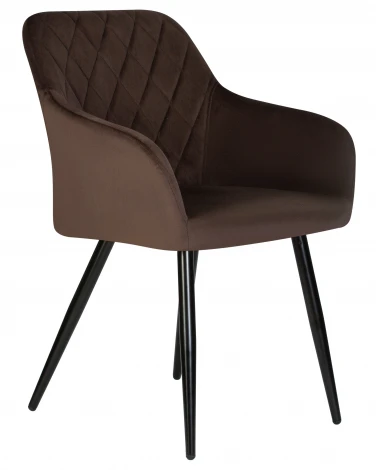 Стул обеденный ROBERT (черные матовые ножки, велюр V108-76 Горький шоколад)