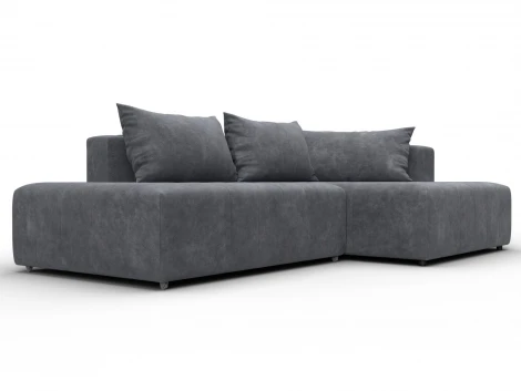 Диван угловой Лига-103 НПБ угол правый (ДСП,Брус,Фанера,Велюр/Темно-серый) Лига Диванов 134824